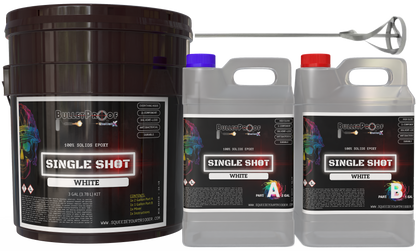 Bulletproof: Single Shot (Pre-Tinted) 100% Solids Epoxy - 3 Gallon Kit + Mixer - White image