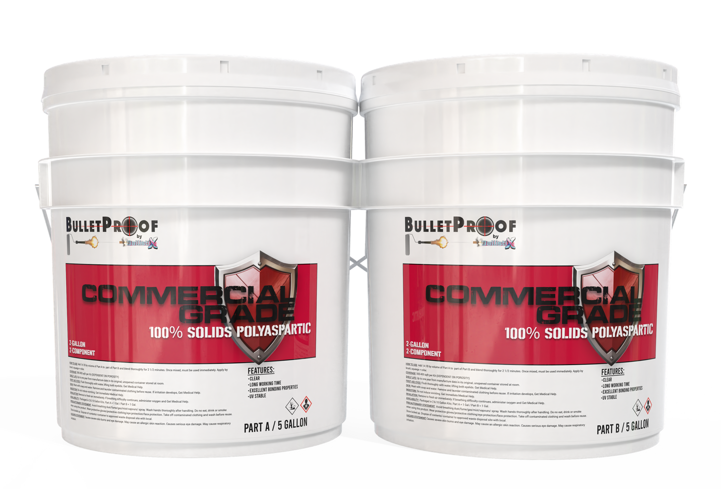 Bulletproof: Commercial Grade - 100% Solids Polyaspartic - 10 Gallons image