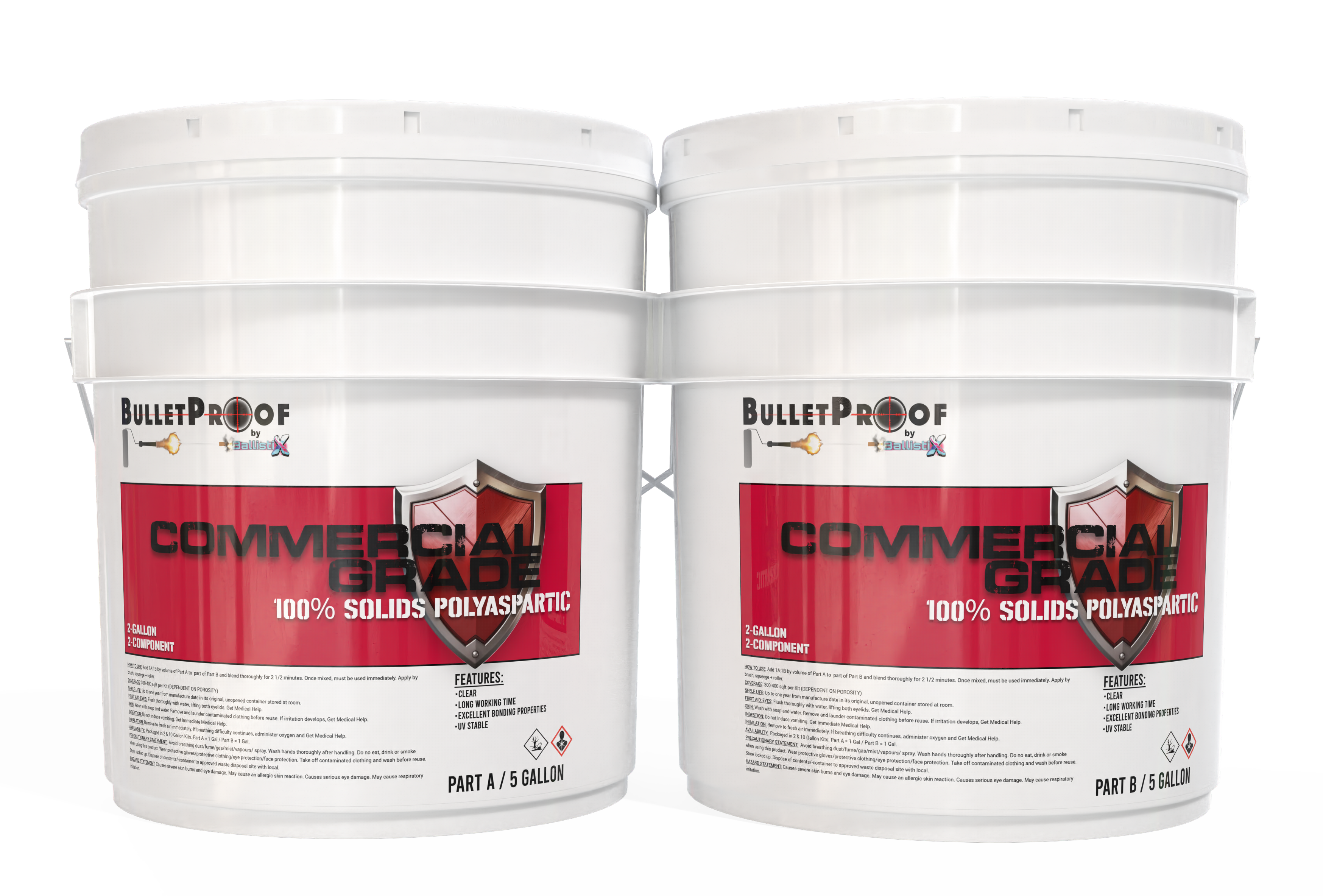 Bulletproof: Commercial Grade - 100% Solids Polyaspartic - 10 Gallons image