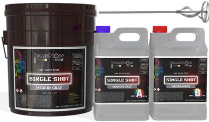 Bulletproof: Single Shot (Pre-Tinted) 100% Solids Epoxy - 3 Gallon Kit + Mixer - Medium Gray image